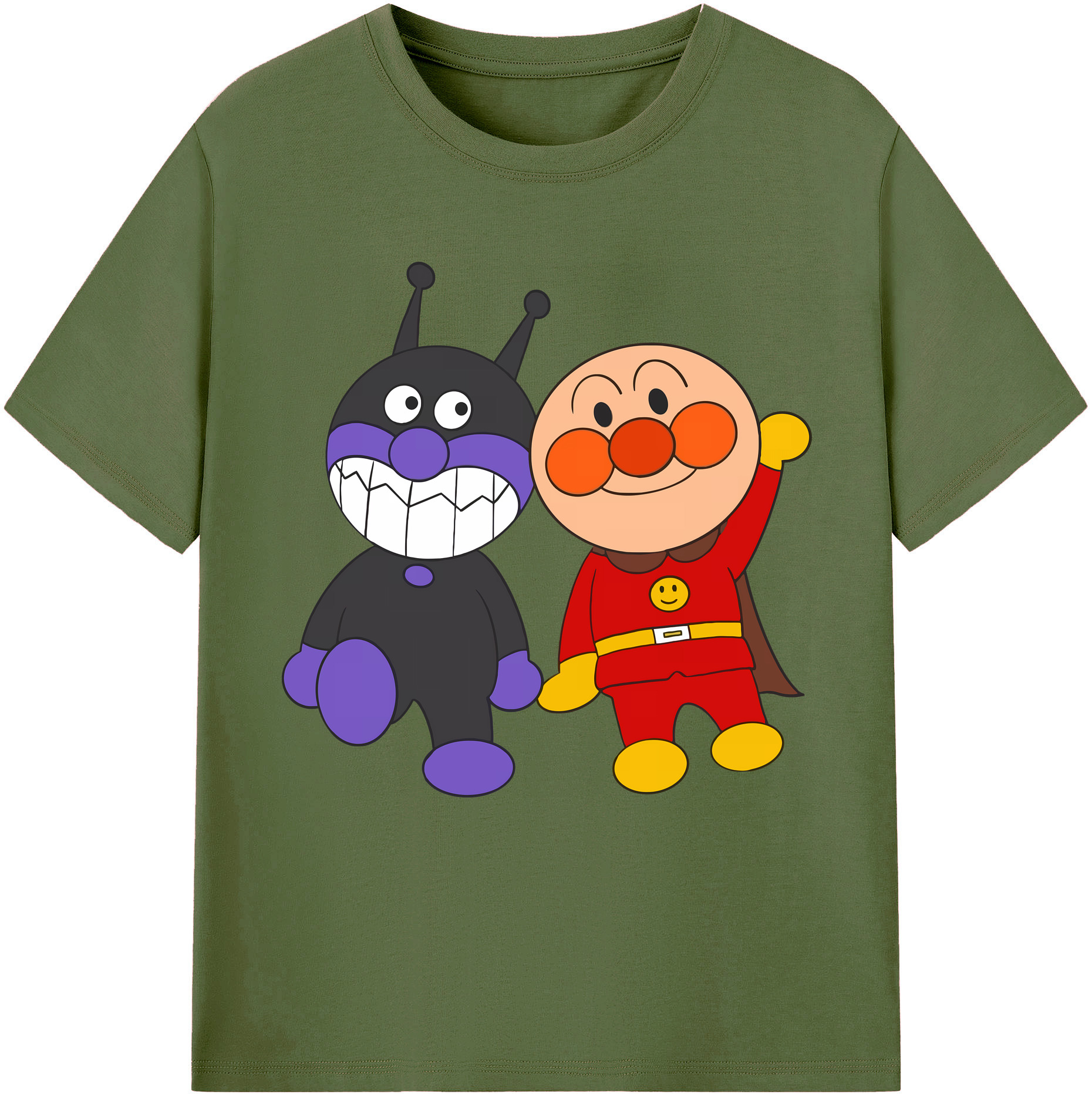 （画像用） アンパンマン Anpanman 綿100％半袖Tシャツ（フロントプリント）